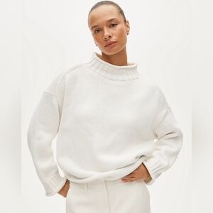 J. Crew 2025 Rollneck Sweater Ivory Off White 100% Cotton Size XS Extra Small